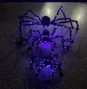 Andra evenemangsfestleveranser 30 150 cm Halloween dekoration spindel överdimensionerad lysande led plysch jätte webbhem bar Haunted House Prop Holiday Decor 230816