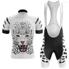 Set da corsa Set di cicli leopardati bianchi Shorts Bike Shorcs Shirt Cycle Cycle Abbigliamento per maniche per biciclette per mountain Mtb Mountain