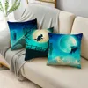 Pillow Case Halloween Horror Night Dypkin Witch Cemetery Printed Wzór Sofa Poduszka Okładka Domowa Dekoracja Party SAMAT SAM SAM HKD230817