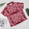 Camicie casual da uomo camicia da serpente serpente rosa stampato di serpente vacanza camicette vintage hawaiane a maniche corta abbigliamento di grandi dimensioni