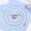 Pendant Necklaces Fashion 925 SterlSilver Zircon Pink Heart Necklaces For Women Luxury Designer Fine Jewelry Gift Female Free ShippItems J230817