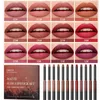 Lipstick Qi 12 Colors Matte Pen Set Velvet Nude Crayon Sexy Red Brown Pigments lèvres Makeup longue durée