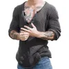 Men's Sweaters Spring And Autumn Pullover Sweater V-neck Wool Woven Thin Base Shirt