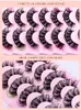 Natural Thick Fluffy Color False Eyelashes Extensions Wispy Soft Handmade Reusable Multilayer 3D Mink Fake Lashes with Color Full Strip Eyelash