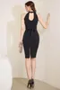 Abiti casual 2023 Summer Formal Plain Nero Black Impiccamento Disponti di fiocco con filo Slit Slim Bodycon Abito da festa