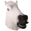 Máscaras de festa Halloween LaTex Horse Head Cosplay Figurino de criação de animais Prank Brank Props Máscara Cão 230816