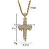 Pendant Necklaces 18K Gold White Plated Cubic Zirconia Bling Glacier Melting Dro Cross Necklace Hip Lovers Diamond Jewelry For Men Dro Dhn6V