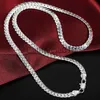 Pendant Necklaces 925 SterlSilver 6mm Side Chain 8/18/20/22/24 Inch Necklace For Woman Men Fashion WeddEngagement Jewelry Gift J230817