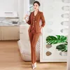 Calças de duas peças femininas Moda Office Ladies Green Pant Suit Feminino Manga Longa Jaqueta formal Coat de lápis Lápis Single Bastested 2 Conjunto