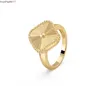 Kumn Ring Couple Lucky Clover Four Leaf Cleef Love Gold For Women Mens Luxury Wedding