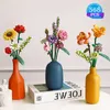 Blöcke Romantische Rosenblumen Bouquet Bausteine ​​Ideen Simulationsmodell B Hausdekoration DIY Spielzeug für Mädchen Geschenke R230817