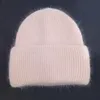 Beanieskull Caps Womens Hat Winter Beanie Real Rabbit Fur Bonnet Hats for Women Solid Skullies編集雌230816