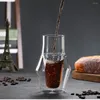 Bicchieri da vino tazza di caffè doppio in vetro resistenza ad alta temperatura per la casa moderna semplicità trasparente bocchetta per tè tazze d'acqua