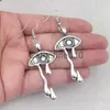 Charme jóias de moda antiga cor de prata lascas de olho de olho de olho de olho para mulheres fofas briários de borla de olho de olho -para -olho -telmings charms j230817