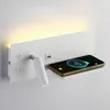 Wall Lamp Usb Charging Lamps For Bedroom Bedside El Modern Sconce Lights Fixture Rotate Reading Spotlight Wireless Charge Led Deco