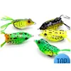 Baits Lures Double Propeller Frog Soft Shad Lure Jigging Fishing Bait Prop Topwater Catfish Sile Artificial Wobblers Drop Delivery S Dhtaw
