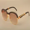 2019 Retro Fashion Natural Black Horns Mirror Jambes Lunettes de soleil Lunettes de soleil Horns de mode 1116728 Taille 58-18-1199Q