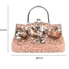 Sacs de soirée Femmes Luxury Sequin Perled Crayt Purse Mariage Handsbag Dame Day Elegant Designer Dames Crossbody Party Party Clakings 230817