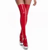 Sexy Socks Pvc Skórzane pończochy nocne klub kolan high skarpetki kobiety olej błyszczące skarpetki seksowne bielizny lateksowe hoziery egzotyczne bieliznę 230817