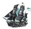 Schiffsmodell Ziegelrumpf Pirat Lepin Ziegelbausteine Schiffsmodellbausatz Black Pearl Caribbean Ring Schwarzer Piratenschiff Baublock Segelboot Spielzeug für Jungen Weihnachtsgeschenk Sei