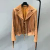Women's Leather 2023 äkta modebomberjacka Real Suede Coat Lady Biker Jackets TF5472