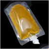 Food Savers Storage Containers Wholesale Adt Beverage Pouches Zable Clear Bag Flask Stand Up Plastic Drink Packaging Bags 100Ml 200M Dh3Nb