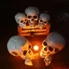 Altre forniture per feste di eventi Scheletro artificiale Scheletro di Scheletro Halloween Decorazione Scary Horror Props Hanging Skull Modello di alta qualità Modello SCULTTURA SCULLA TESTA 230816