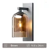 Wall Lamp LED Bedroom Industry Style Decoration Night Light Glass Lampshade E14 Bulb Lights Surface Mounted Install Sconces