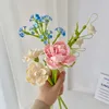 Blöcke Mini Bausteine ​​Blume Rose Sonnenblume Karnation Bouquet Topf Model versammelte Ziegel Kinderspielzeuggeschenk Wohnheimdekorationen R230817