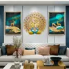 Wall Clocks Chinese Style Living Room Decoration Clock Atmosphere Background Modern Painting Dining