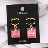 Stud Fashion Women Projektantki Projektanci słuchu marka 18k złota platowane litery MTI Crystal Rhinestone Earring przyjęcie weselne dhe1j