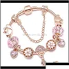 Charm Bracelets Fashion Luxury Designer Cute Lovely Key Heart Diamond Crystal Diy European Beads Bangle Bracelet For Woman Girls Rose Dheqm