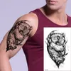 Tatouages ​​temporaires 100pcs en gros de tatouage imperméable autocollant lion ours loup forêt homme léopard body body art art women mandeve 2308017