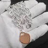 Pendant Necklaces S925 Sterling Silver Necklace for Women Classic Heartshaped Pendant Charm Chain Necklaces Luxury Brand Jewelry Necklace Q0603 Z230819