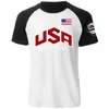 Herr t-shirts usa basket t-shirts herrar raglan short hylsa bomull t skjortor brev tryck avslappnad t shirt män topps streetwear tee shirt 230816