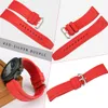 Assista Bands Maikes Red Fluorine Rubber Watch Strap 20mm 22mm homens Esportes de liberação rápida à prova d'água Band da barra de primavera 230817