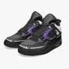 DIY Anpassade basketskor Mens och Womens Classic Domineering All Black and Purple Interwoven Trainers Outdoor Sports 36-46