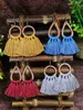 Charm Ethnic Bohemian Style Wood Tassel Multi-färgörhängen för kvinnors dagliga slitage kan paras med semestergåvor J230817