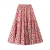 Skirts Elegant Floral Large Skirt Hemline Long For Women Spring Summer Simple High Waist Slimming Fashion Clothing