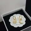 Boucles d'oreilles en argent designer pour femmes lettres de plate-forme d'oreilles en or boucles d'oreilles dorées