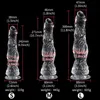 Anal Toys TPE Alien Dildo Transparent Penis Butt Plug Realistic Monster Cock z mocnym ssącym kubkiem dla kobiet/mężczyzn masturbacja zabawki HKD230816