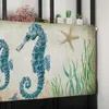 Curtain Marine Themed Animal Seahorse Retro Short Curtains Kitchen Cafe Wine Cabinet Door Window Small Home Decor Drapes