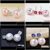 Stud 8-9mm Natural South Sea White Pearl Earrings ED150817Z ZGUBP 75BGW Drop Leverans smycken DHWDN