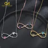 Chokers Personalisierte Infinity Loop Name Halskette Herzgeburtsstein Edelstahl genannt Halsketten Custom Geschenk Frauen 230817