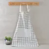 Plaid Lace Apron Korea Adjustable Kitchen Cooking Apron Unisex Kitchen Cook Apron With Pockets Home Textiles Tool Top Quality