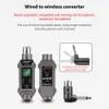 Microfoons UHF Professional Wired to Wireless Microphone Converter zender Receiver Audio Transmission Systems MIC HD Display 230816