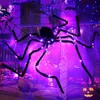 لوازم الحفلات الحدث الأخرى 30 150 سم زخرفة هالوين عنكبوت كبير الحجم مضيئة LED Plush Giant Bar Home Home Haunted House Decord 230816