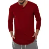 Men's T Shirts Fashion Spring And Summer Casual Long Sleeved V Neck Solid Color Pack Of Turtle Top For Men Mens Size Small