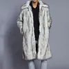 Men's Jackets Autumn Winter Men's Square Collar Faux Mink Fur Long Coat High-grade Man Comfortable Thick Warm Windbreaker 230816