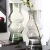 Vases Simple Retro Middle Glass Vase Hydroponic Flower Arranger Home Furnishings Desktop Decoration Props